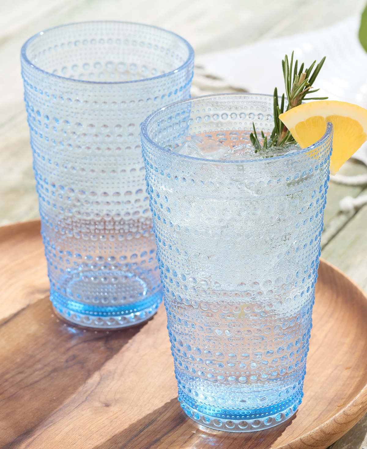 Certified International Set Of 6 Santa Fe 22oz Acrylic Ice Tea Glasses In Blue