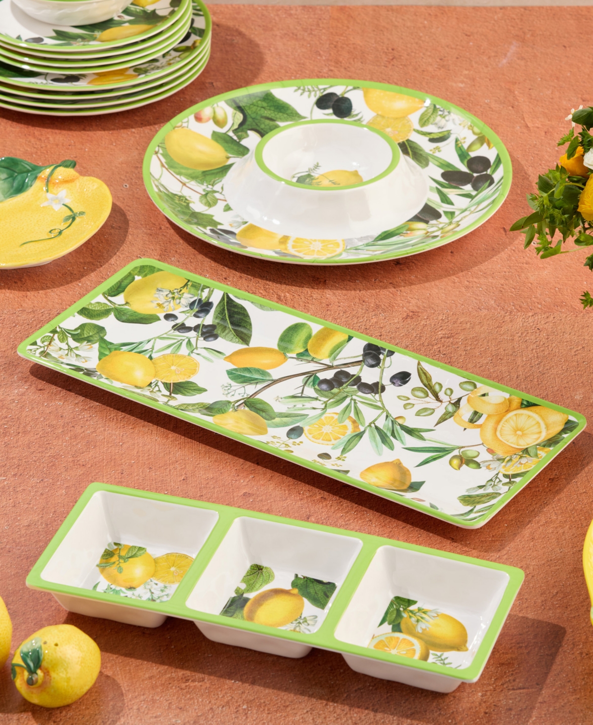 Certified International Limone Melamine 3 Pc. Hostess Set In No Color