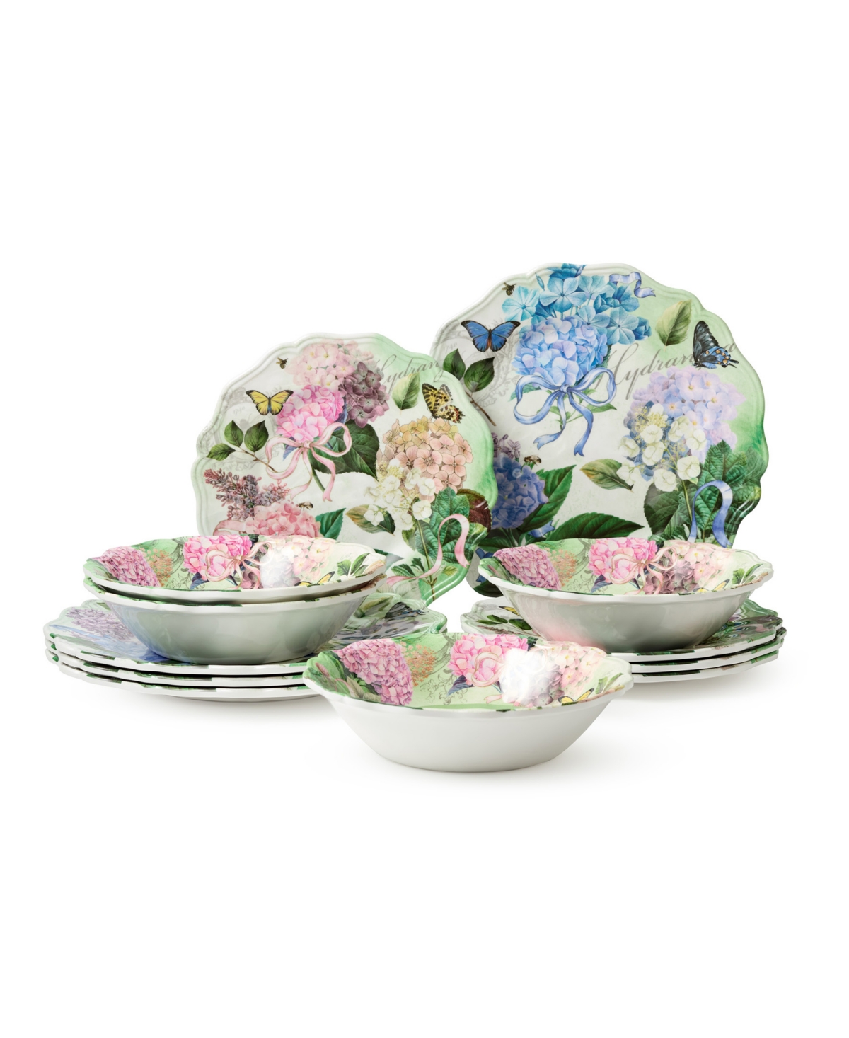 Garden Path Melamine 12 Pc. Dinnerware Set, Service for 4