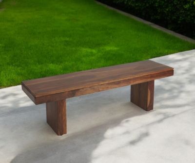 Modern Chunky Solid Wood Bench – Stylish Seating for Living Room & Entryway