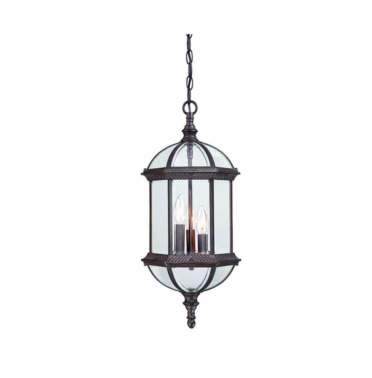 Three-Light Eastern Lantern Hanging Light &#x2013; Elegant Pendant for Any Space - Dark brown