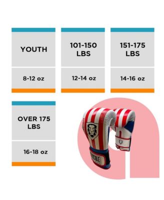 Invincible Fight Gear Hook and Loop Leather Training Boxing Gloves with USA Flag Colors - Ideal for Boxing, Kickboxing, Muay Thai, MMA for Men Women and Kids (16oz)