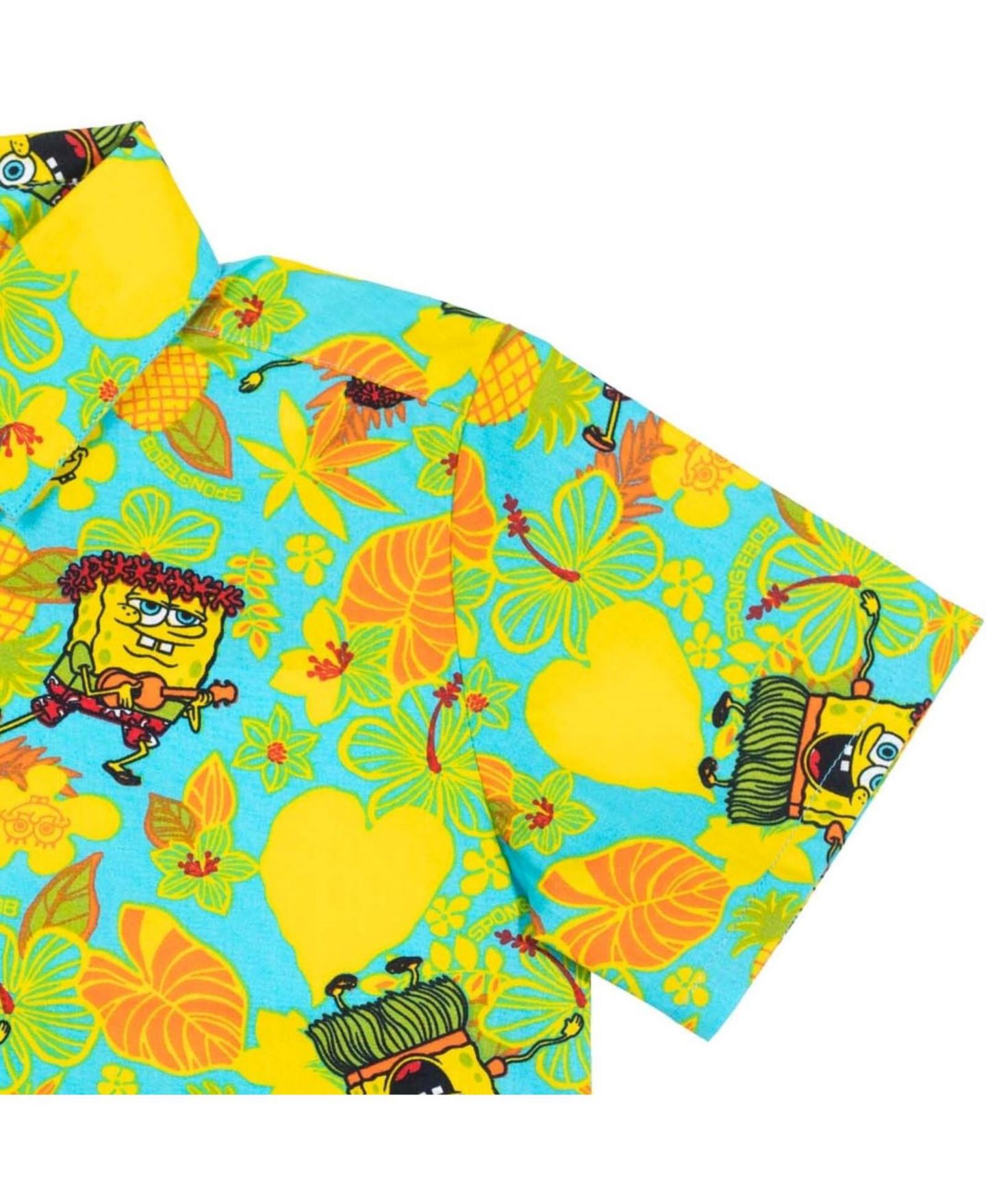 Рубашка SpongeBob SquarePants Button Down Dress Shirt для мальчиков-малышей, цвет: Синий / Жёлтый — фото 2
