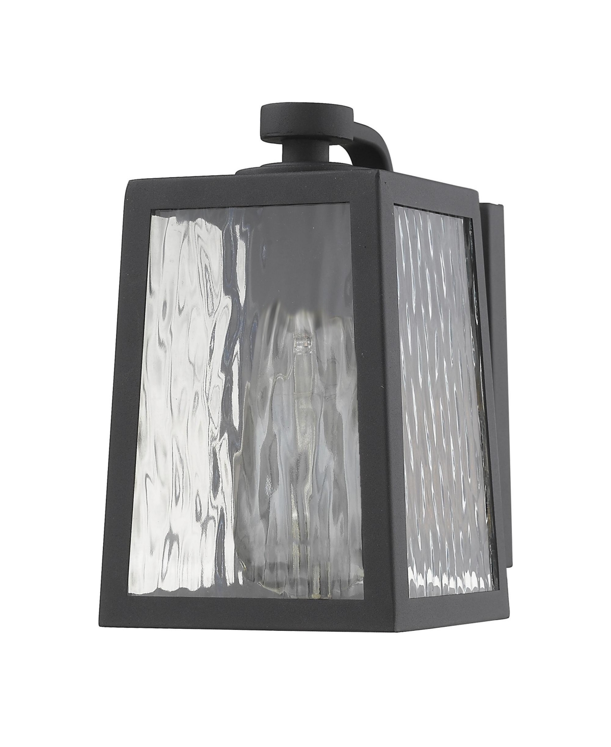Classic Glass Panel Outdoor Wall Sconce for Patio and Garage - Matte Black