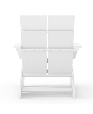 Outdoor HDPE Modern Adirondack Chair with Cup Holder (Set of 4)