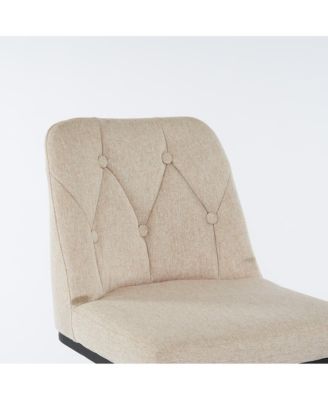 Set of 2 Counter Height Stools, 25.2" Upholstered Chairs with Tufted Back and Metal Frame, Ideal for Kitchen Island or Dining Room