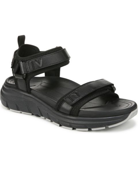 Женские сандалии Vionic Walk Max Wanderer Walking, цвет: Чёрный кожаный