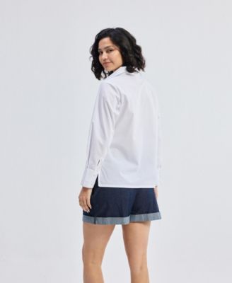 Women's Crisp Details Button-down Shirt in White