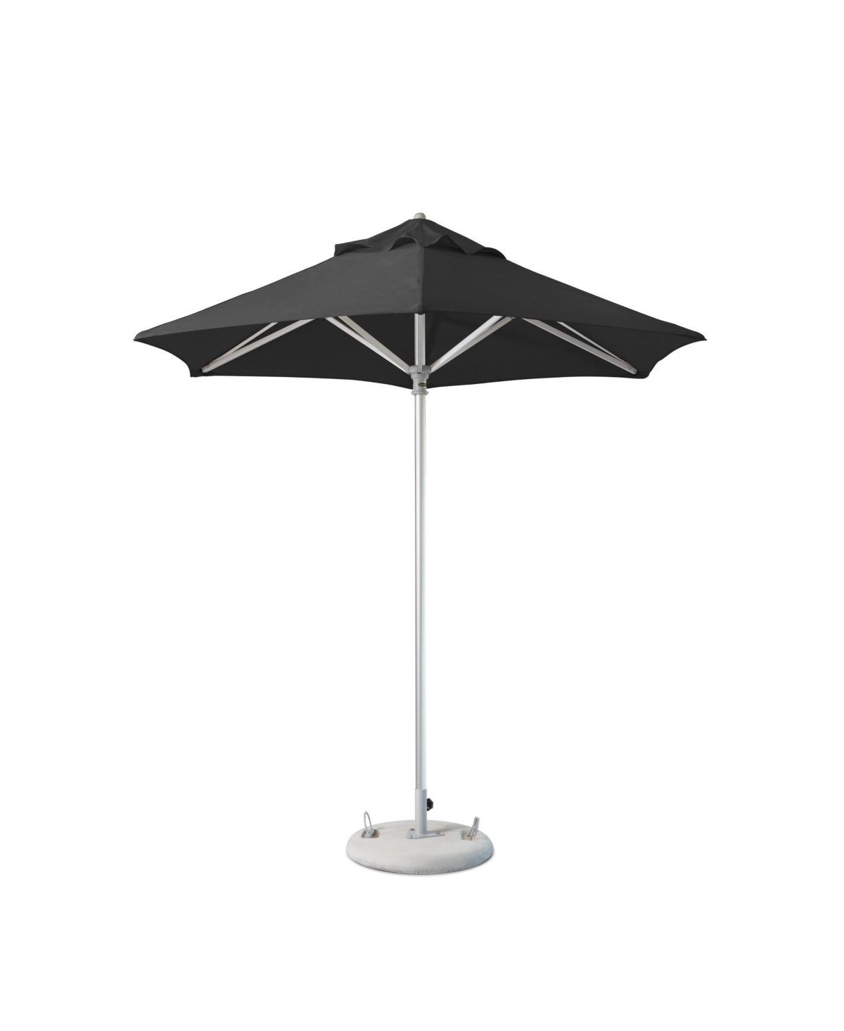 Round Market Patio Umbrella &#x2013; Polyester Sun Shade for Outdoor Spaces - Black