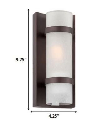 Bronze and White Glass Wall Sconce