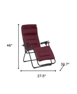 Steel Zero Gravity Chair with Red Cushion – Outdoor Recliner for Ultimate Comfort