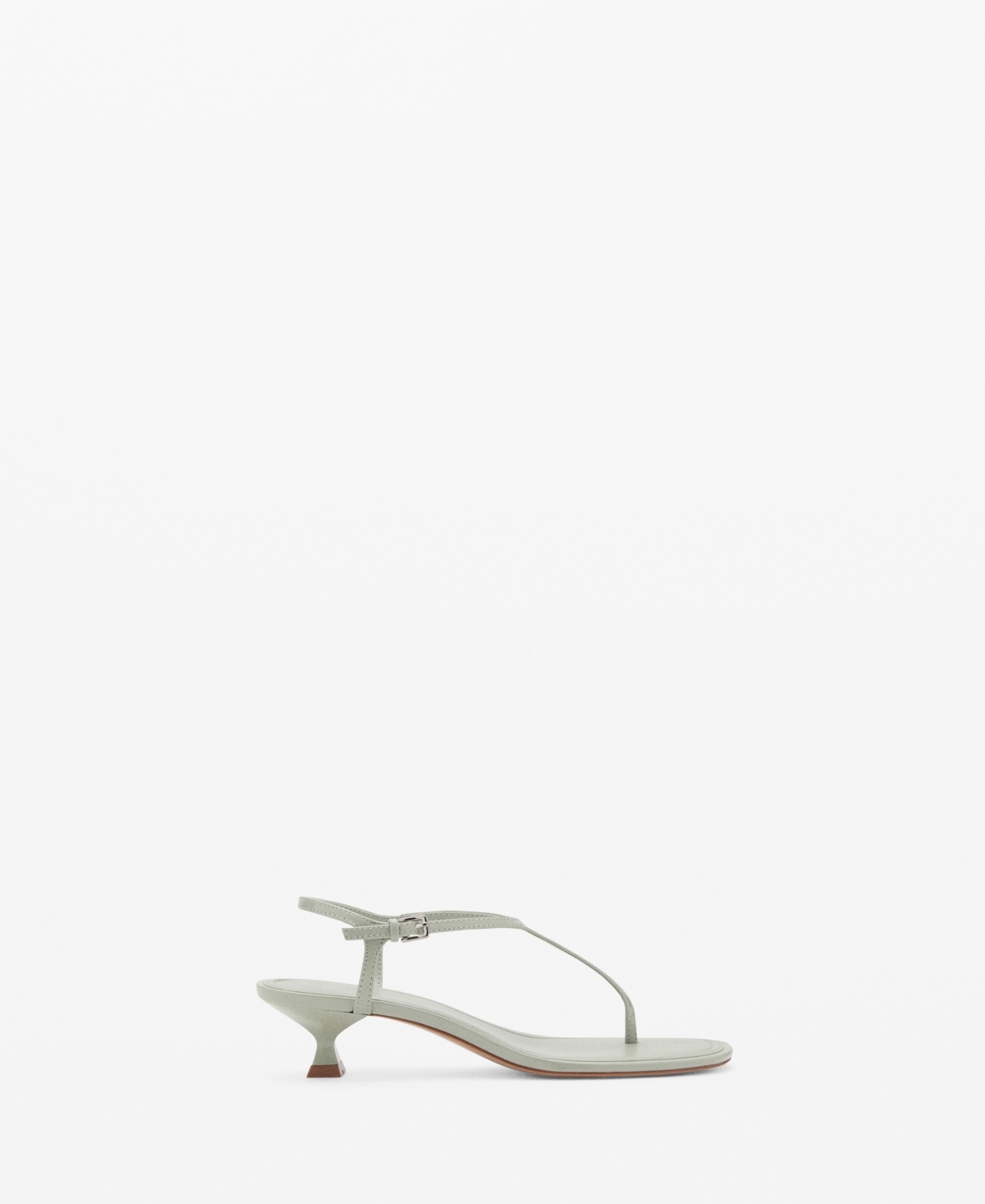 Shop Mango Women's Kitten Heel Strap Sandals In Pastel Green