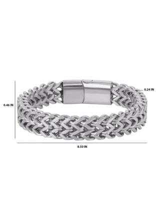 Men's Silver-Tone Woven Chain Bracelet