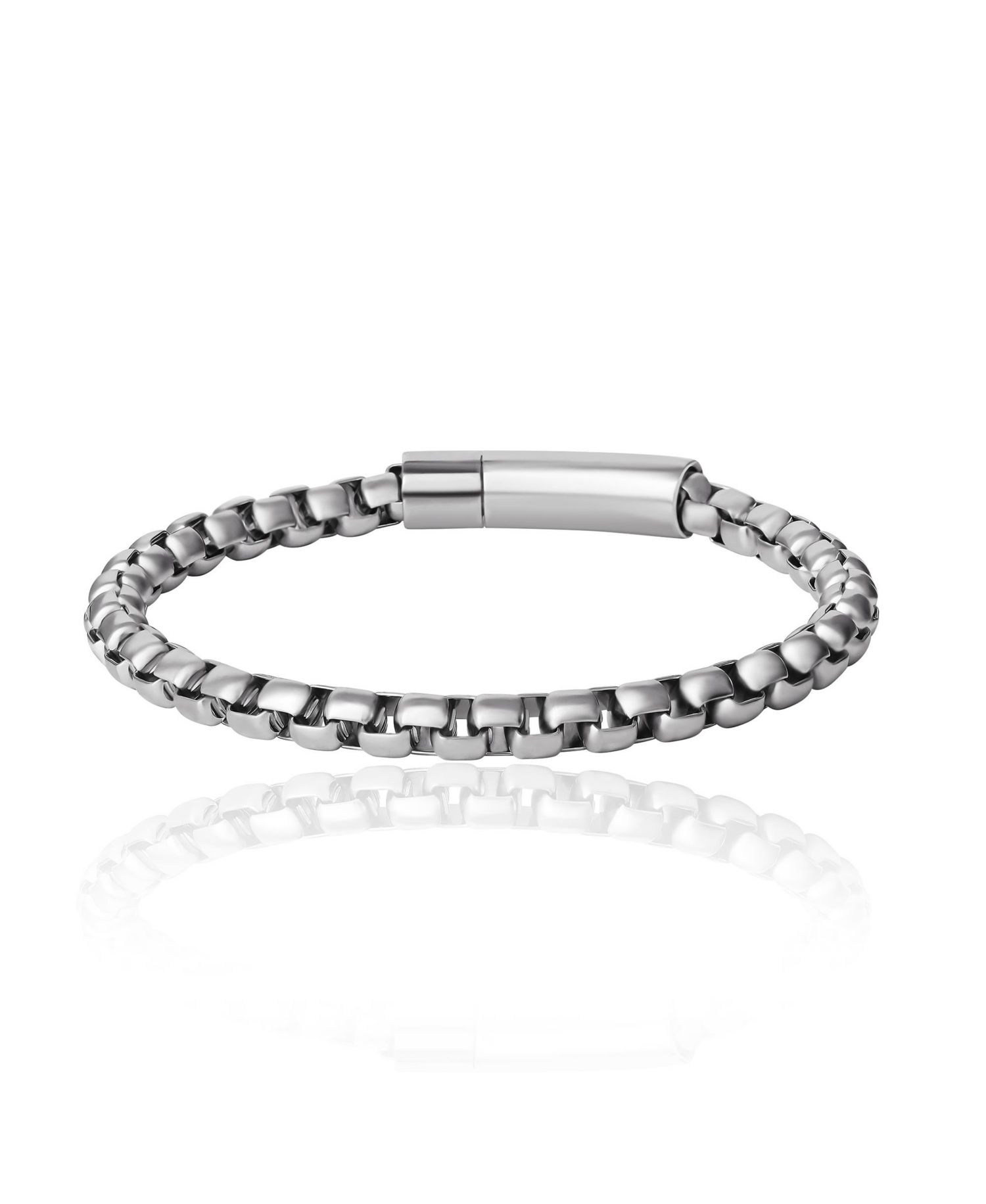 Men's Silver-Tone Box Chain Bracelet
