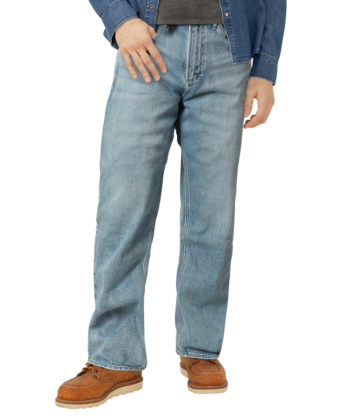 Men's Relaxed Fit Straight Leg Jeans - Low fi