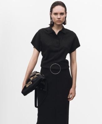 MANGO - Women's Wool-Blend Polo-Neck Sweater