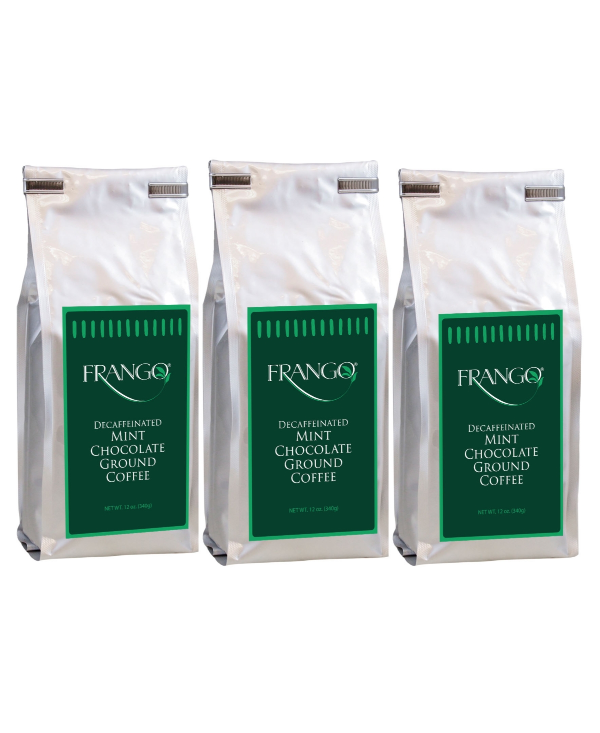Frango Chocolates Decaf Chocolate Mint 12 oz Ground Coffee, 3 Pack In Transparent