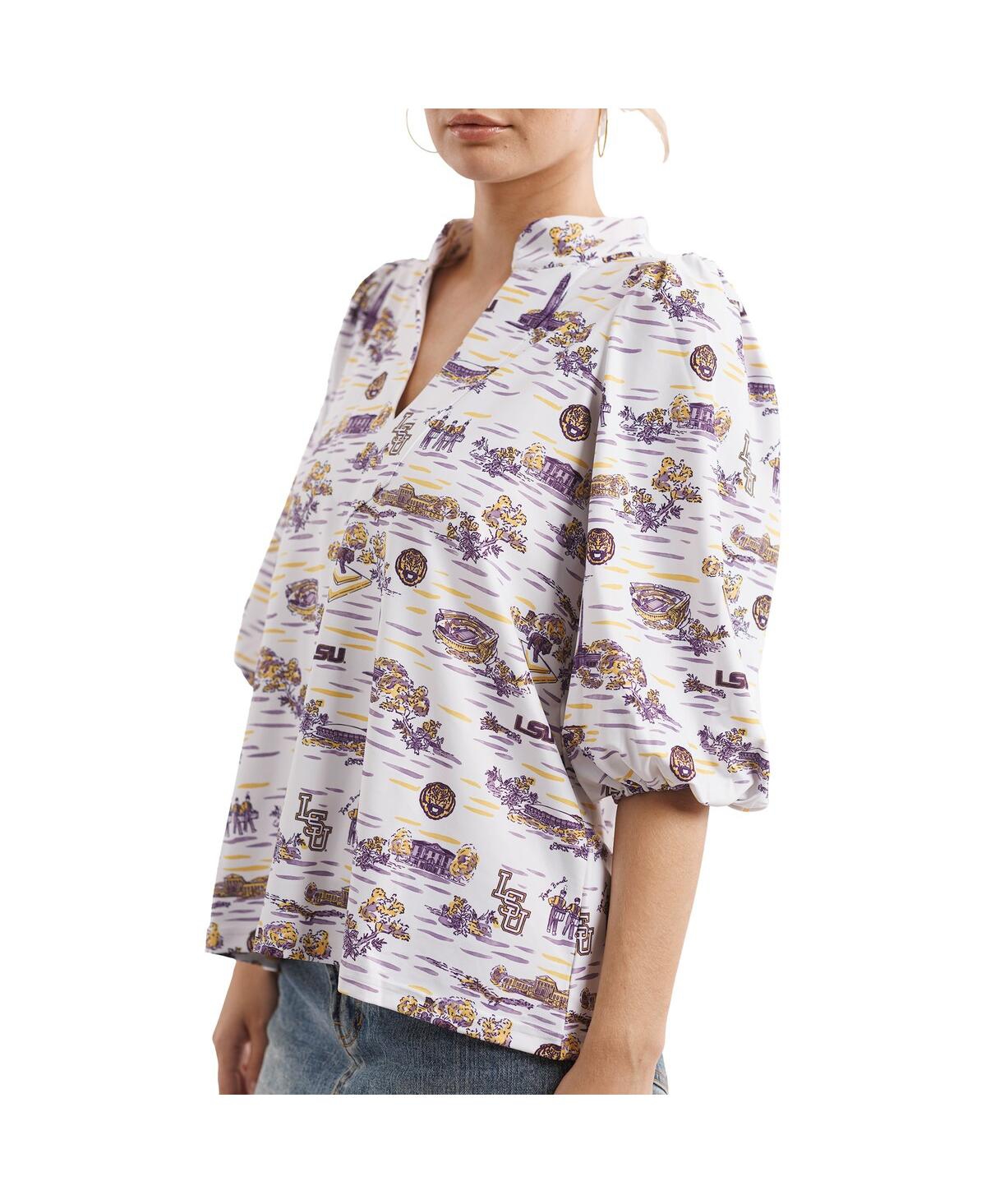 Women's Purple/White Lsu Tigers Tailgate Collection Eliza Top - White, Purple