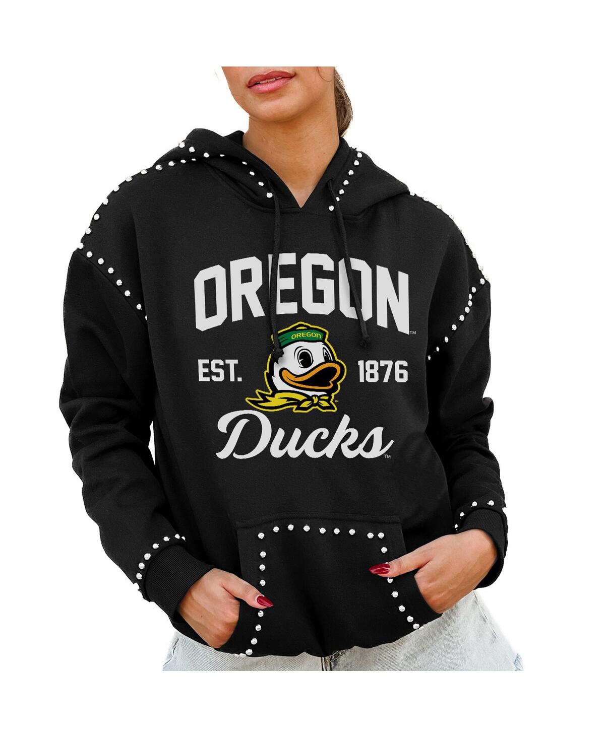 Shop Gameday Couture Women's Black Oregon Ducks Studded Pullover Hoodie