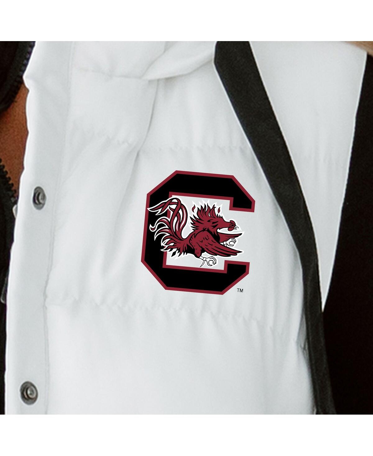 Gameday Couture Women's White South Carolina Gamecocks Hooded Full-Snap Puffer Vest