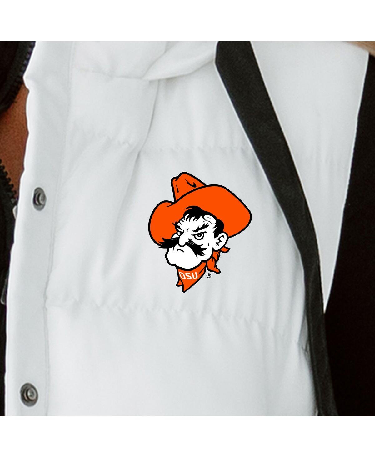 Gameday Couture Women's White Oklahoma State Cowboys Hooded Full-Snap Puffer Vest