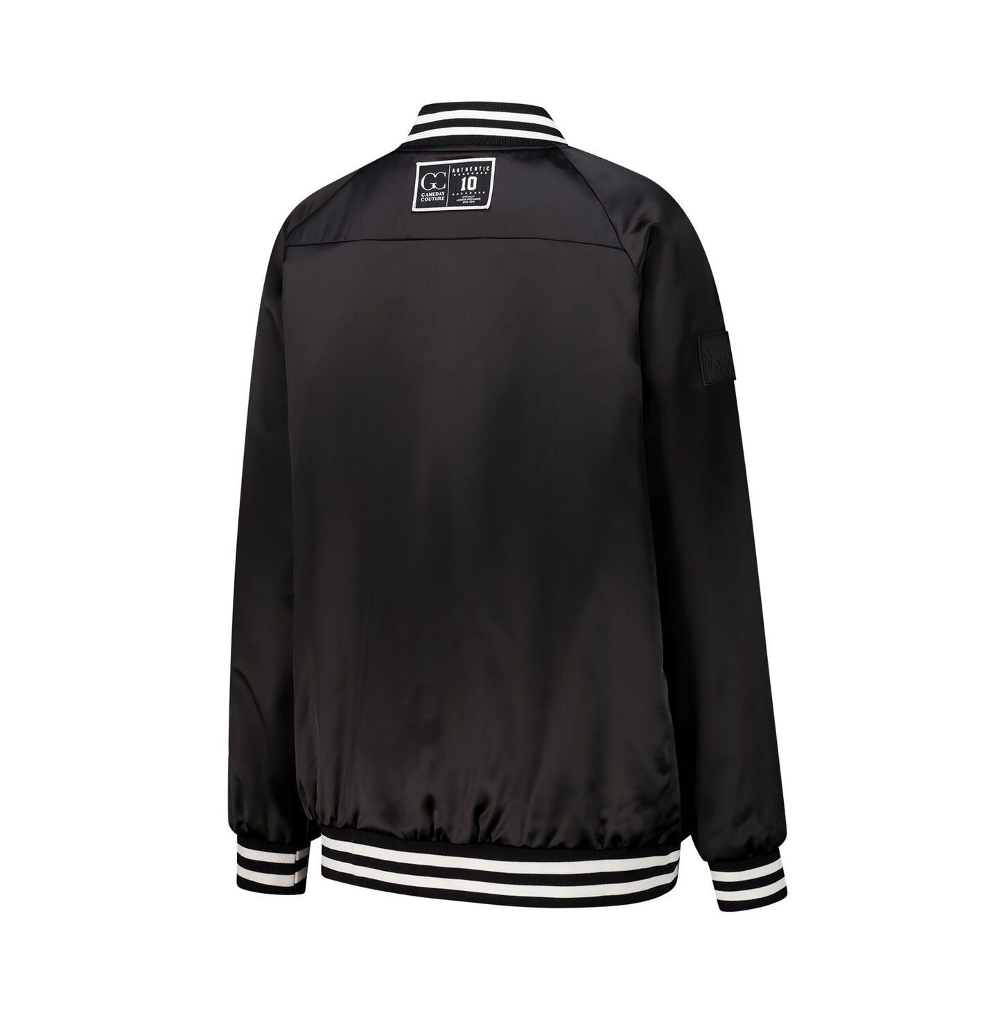 Женская куртка Gameday Couture Black/Orange Cleveland Browns Oversized Hot Shot Rhinestone Throwback Full-Snap Varsity Bomber — фото 2