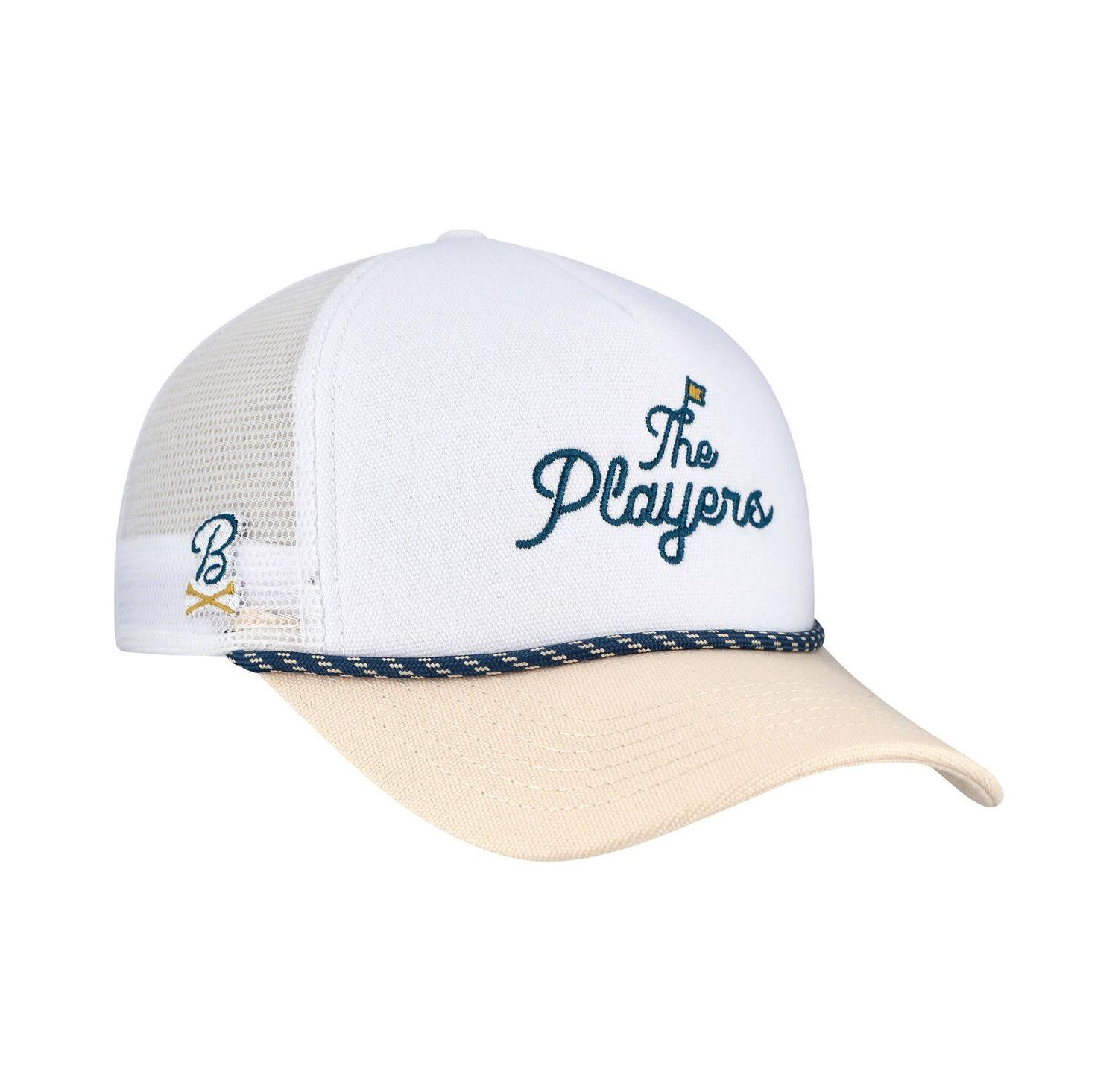 Men's White/Tan THE PLAYERS Nailhead Canvas Rope Adjustable Hat