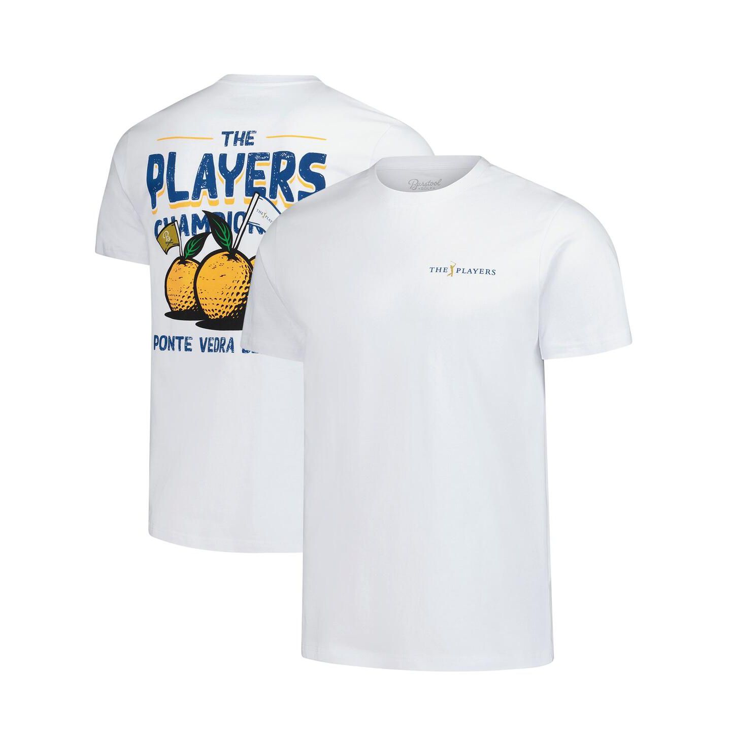 Мужская футболка Barstool Golf White the Players Florida Orange Garment Dyed — фото 1