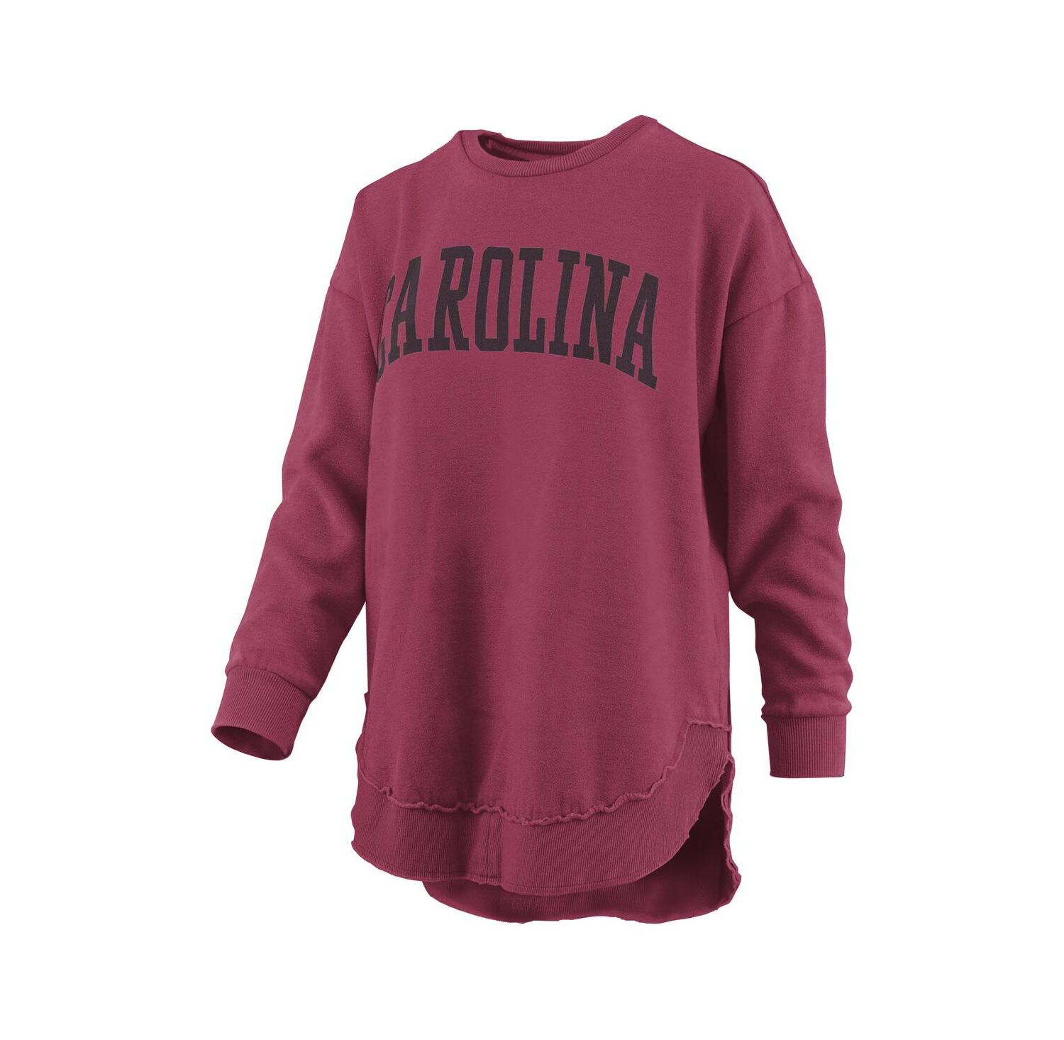 Women's Garnet South Carolina Gamecocks Melange Poncho Vintage Fleece Long Sleeve Pullover Sweatshirt