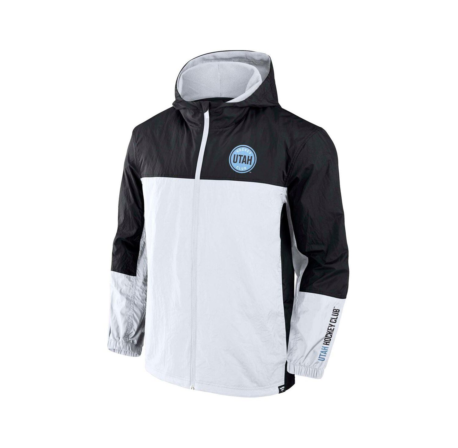 Men's Black Utah Hockey Club Crash the Net Full-Zip Hoodie Jacket