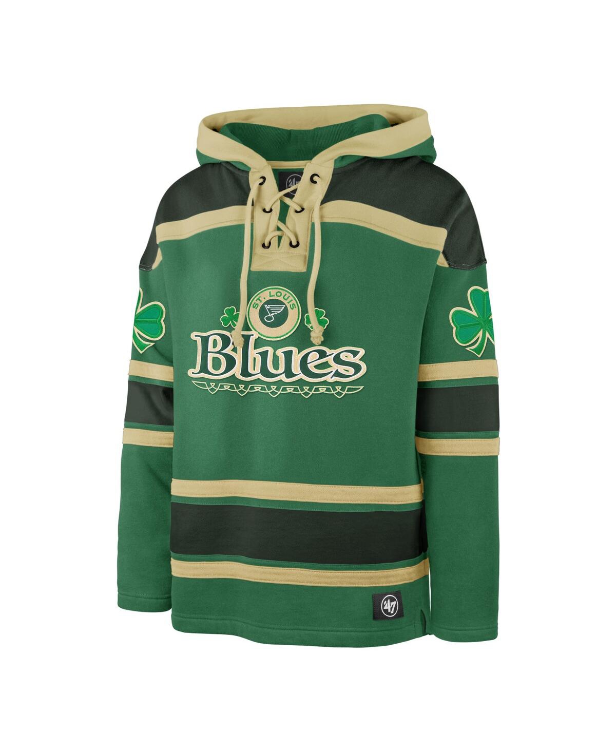 Shop 47 Brand Men's Kelly Green St. Louis Blues St. Patrick's Day Mclucky Superior Lacer Pullover Hoodie