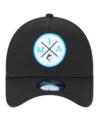Men's Black Miami Marlins 9FORTY A-Frame Adjustable Hat
