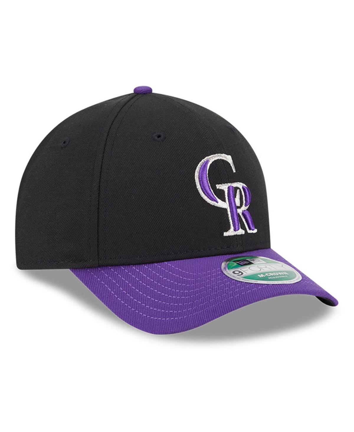 NEW ERA MEN'S BLACK/PURPLE COLORADO ROCKIES PLAYER REPLICA 9FORTY ADJUSTABLE HAT 