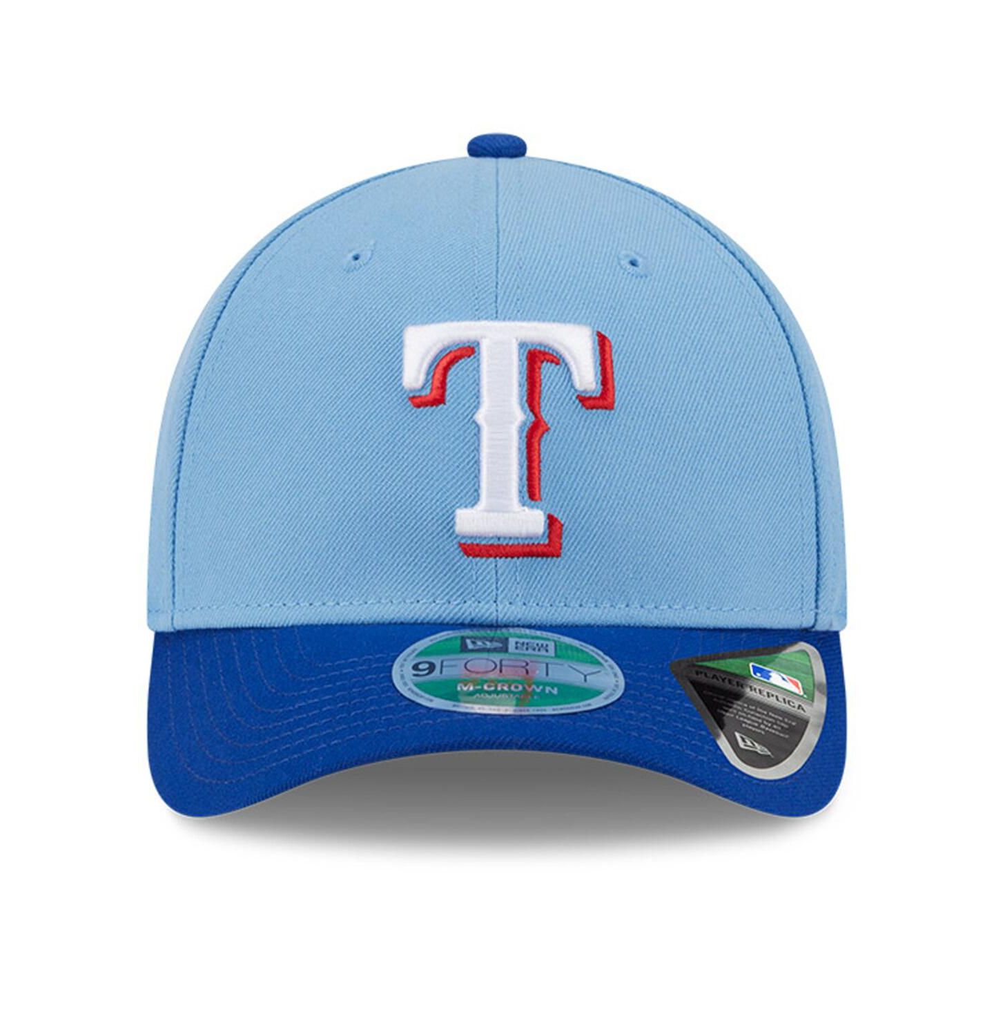 Мужская кепка New Era Light Blue Texas Rangers Player Replica 9FORTY Adjustable Hat — фото 3