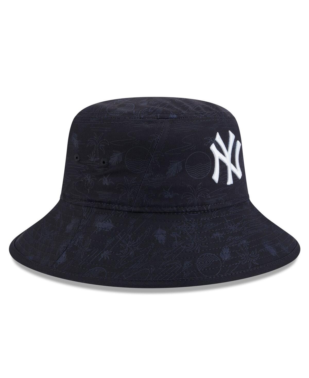New Era Men's Navy New York Yankees 2025 Spring Training All Over Print Bucket Hat In Navy