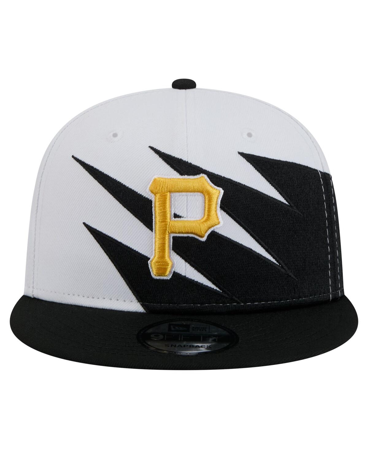 NEW ERA MEN'S BLACK/WHITE PITTSBURGH PIRATES JAGGED 9FIFTY SNAPBACK HAT 