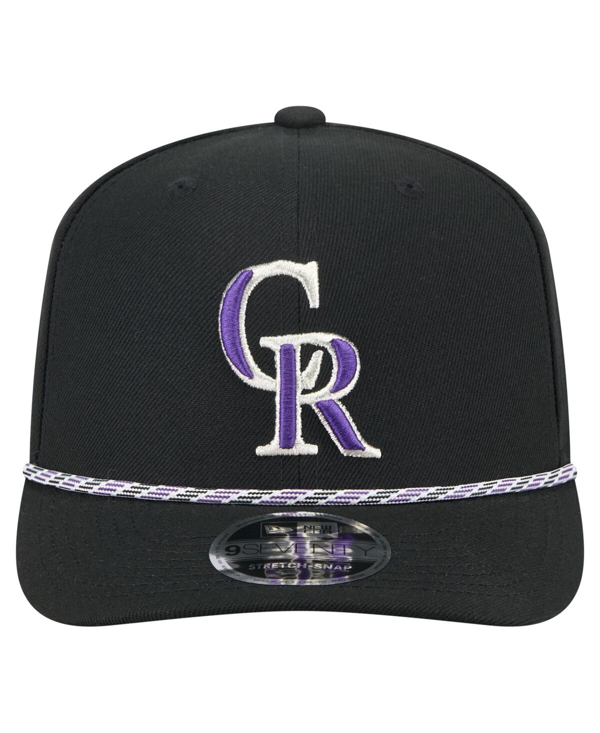 New Era Men's Black Colorado Rockies Multi-rope 9seventy Stretch-snap Hat In Black