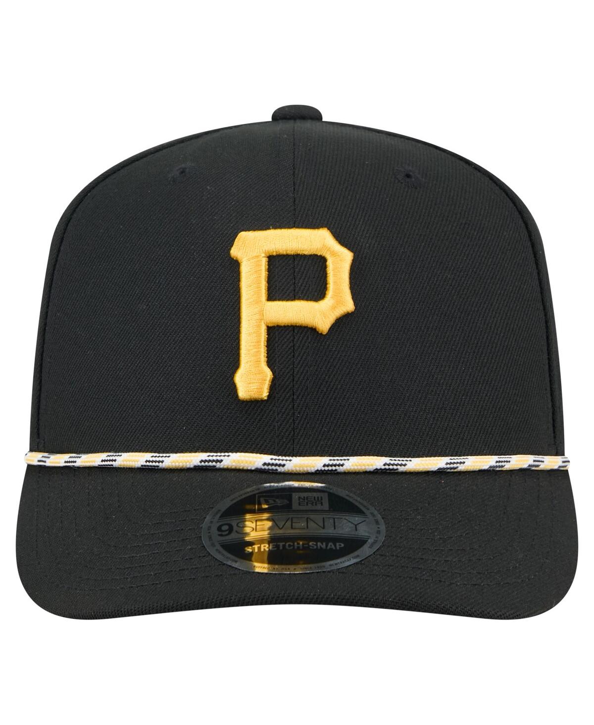 NEW ERA MEN'S BLACK PITTSBURGH PIRATES MULTI-ROPE 9SEVENTY STRETCH-SNAP HAT 
