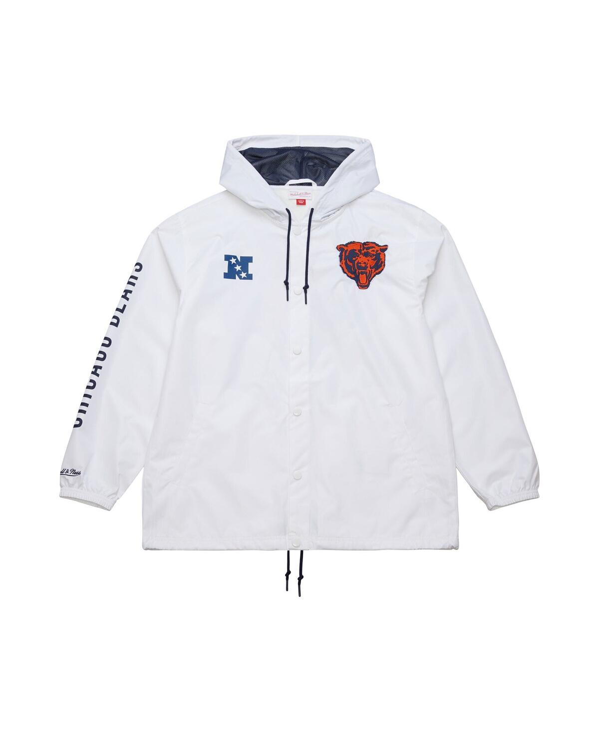 Mitchell & Ness Men's White Chicago Bears Vintage Logo Coaches Full-snap Hoodie Jacket In White