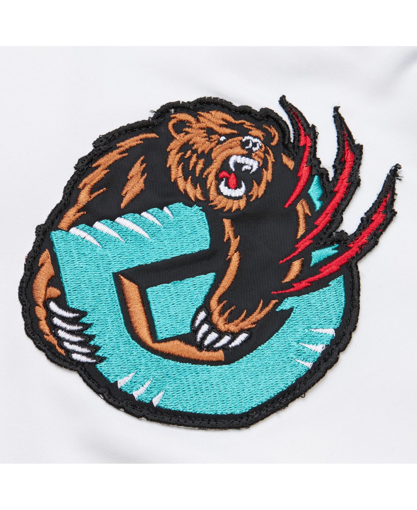Мужская куртка Mitchell & Ness White Memphis Grizzlies Hardwood Classics Nights Team Leader Satin Full-Zip — фото 5