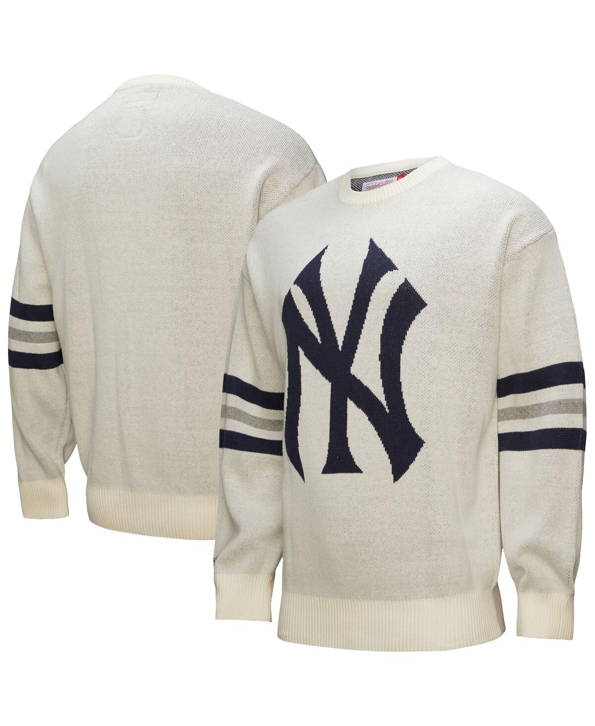 Men's Cream New York Yankees Retro Pullover Sweater - Cream