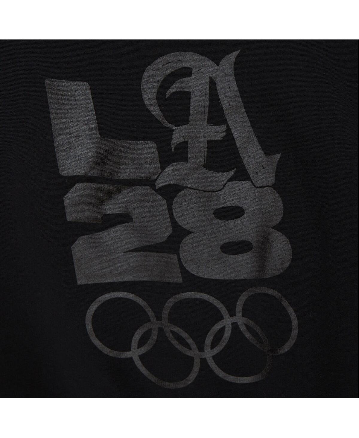 Mitchell & Ness Women's Black La28 French Terry Pullover Hoodie In Black