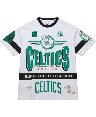 Men's and Women's White Boston Celtics Hardwood Classics Vintage Team Origins Premium T-Shirt