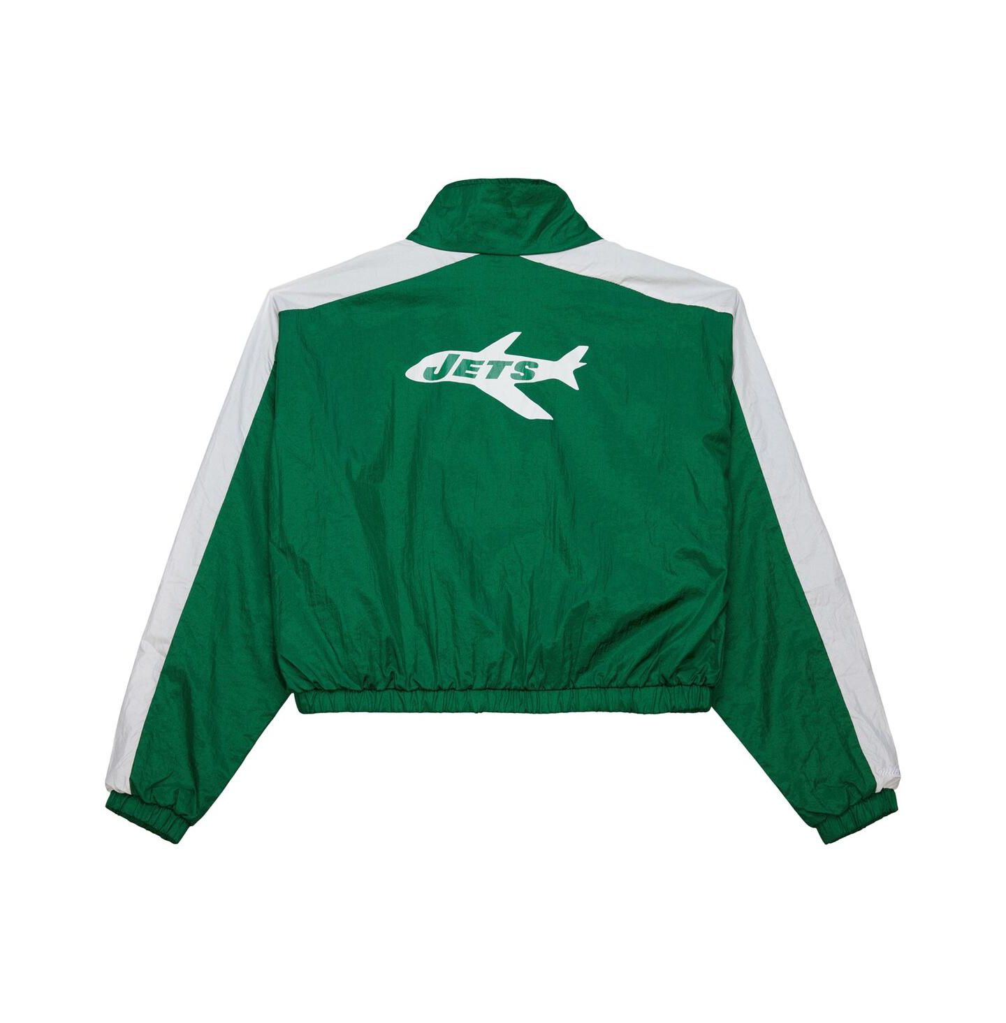 Женская куртка Mitchell & Ness Green New York Jets Nylon Cropped Full-Zip — фото 2