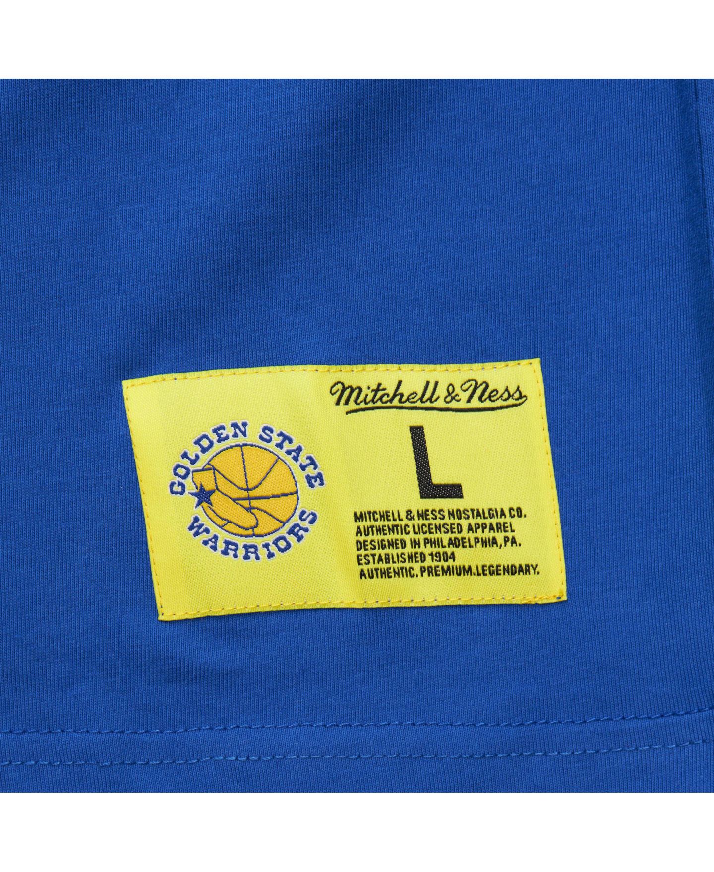 Мужская футболка Mitchell & Ness Royal Golden State Warriors Hardwood Classics Neon Nights Premium — фото 5
