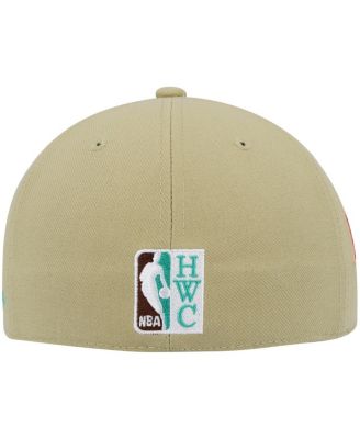 Men's Khaki New Jersey Nets 35th Anniversary Hardwood Classics Malibu Sunrise Fitted Hat