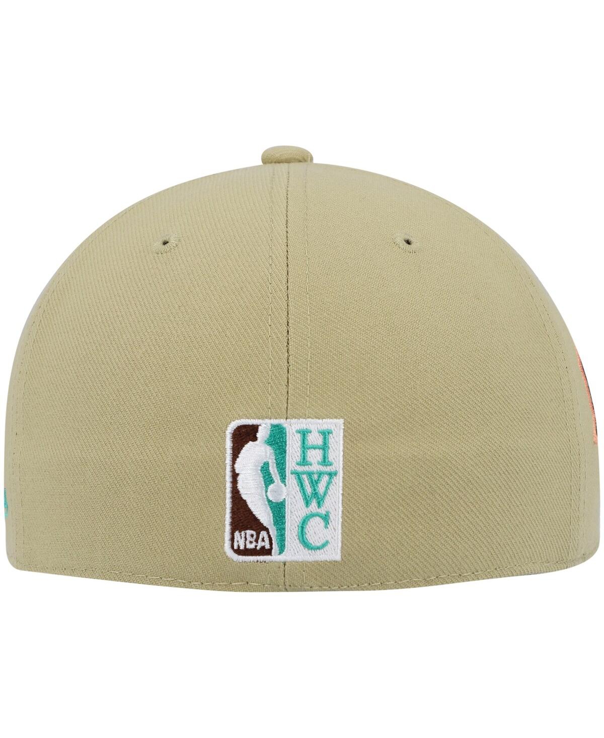 Mitchell & Ness Men's Khaki New Jersey Nets 35th Anniversary Hardwood Classics Malibu Sunrise Fitted Hat In Khaki