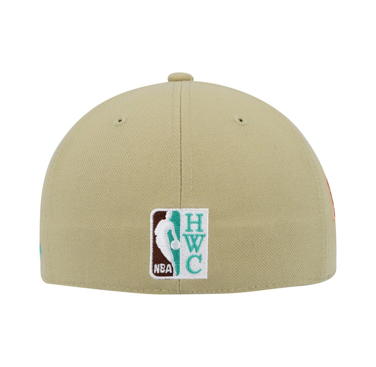 Men's Khaki New Jersey Nets 35th Anniversary Hardwood Classics Malibu Sunrise Fitted Hat