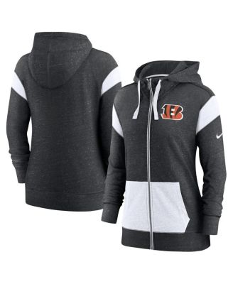 Nike - Women's Heather Black/White Cincinnati Bengals Monaco Lightweight Full-Zip Hoodie