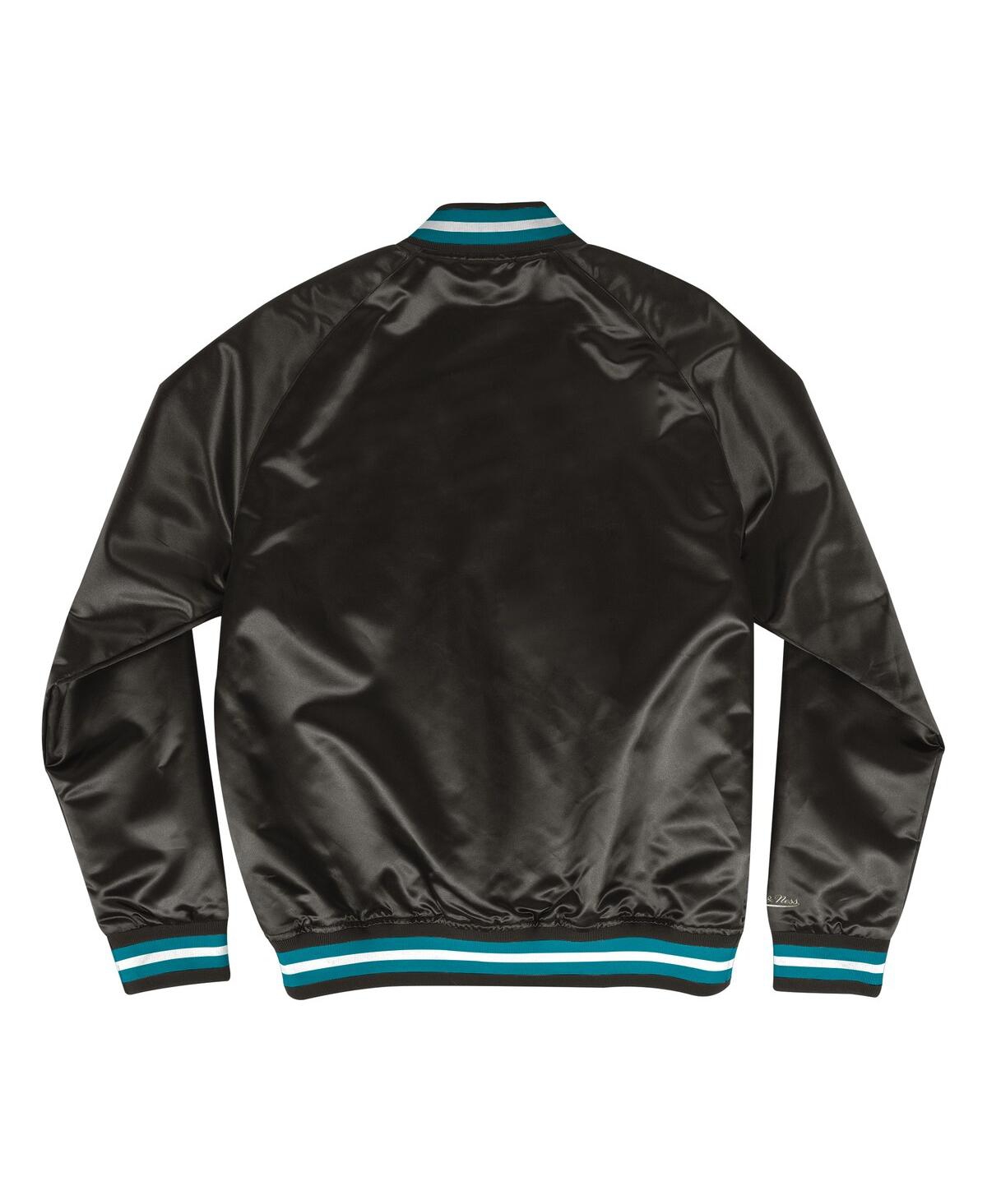 Mitchell & Ness Men's Black Charlotte Hornets Hardwood Classics Lightweight Satin Full-snap Jacket In Black